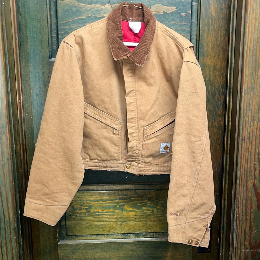 Carhartt Brown Jacket with Corduroy Collar